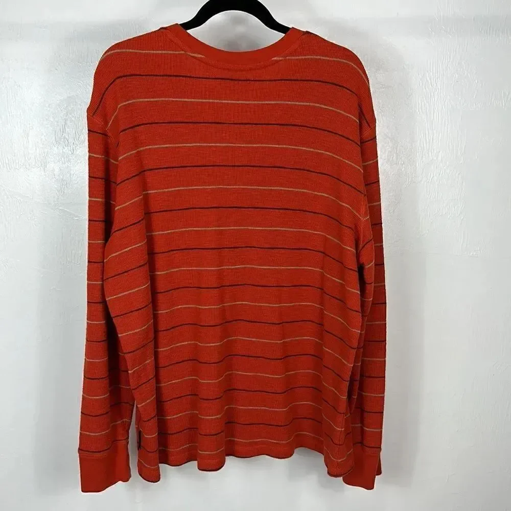 ❤️Last Chance Banana Republic Cotton Orange Striped Long Sleeve Shirt Size XXL